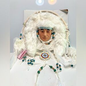 VTG Goldenvale Collection Porcelain Doll Natane Native American NWT Wall Decor